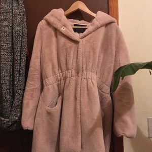 Pink, fluffy, soft coat (bought in Hong Kong )